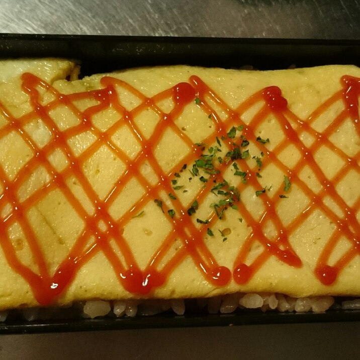 オムライス弁当の卵の焼き方